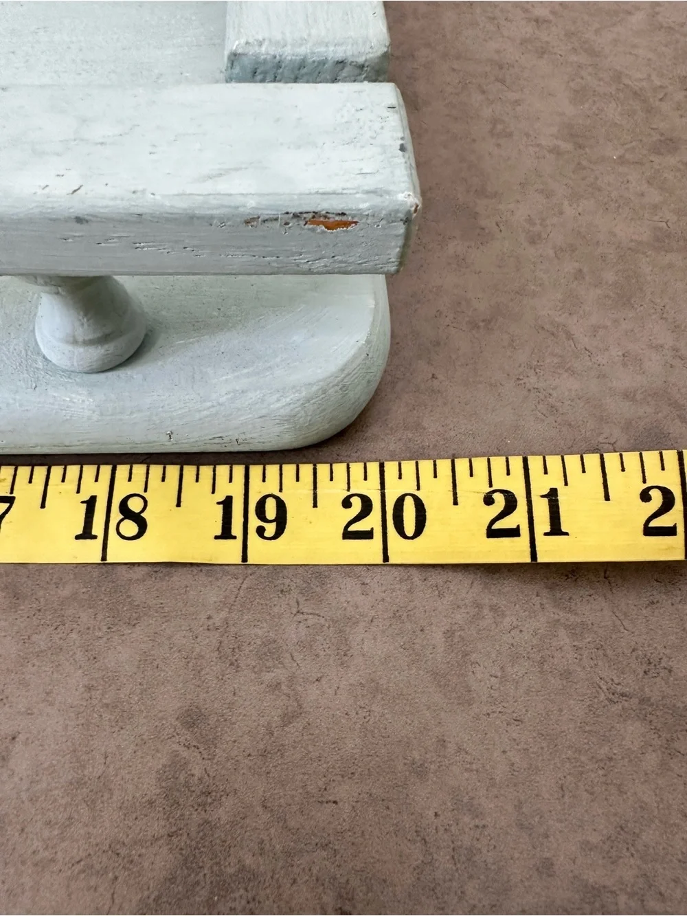 Vintage-Inspired Light Blue Painted Wood Wall Shelf Spindle Gallery Rail 20 x 8”